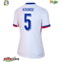 Camiseta Francia Jules Kounde #5 Visitante Equipación para mujer Eurocopa 2024 manga corta